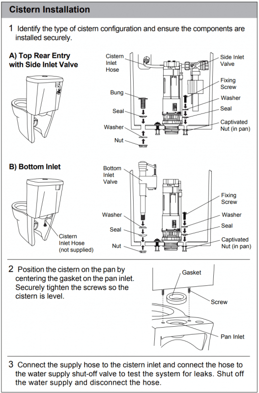 Generic Dual Flush Cistern Inslallation and replacement technical guide